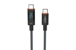 Cordon de charge USB-C vers USB-C PD 140 W 1,2 m avec écran LED intégré - Noir