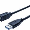 Cordon éco USB 3.0 type A / B noir - 1,0 m