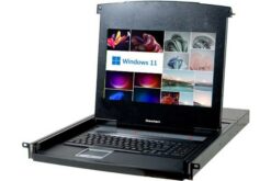 DEXLAN WorkStation LCD KVM CAT5 4 PORTS + 4 DONGLES VGA/USB 30m