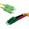 Jarretière duplex 2.0 mm OS2 SC-APC/LC-APC jaune - 10 m