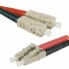Jarretière duplex HD OM4 SC-UPC/LC-UPC aqua - 15 m