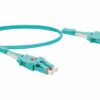 Jarretière optique duplex UHD uniboot OM3 50/125 LC-UPC/LC-UPC aqua - 1 m