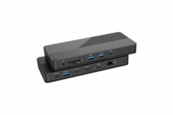 KVM 2 ports HDMI avec docking station intégrée GigaLAN USB-A + Chargeur.PD 100W