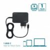 MOBILIS Chargeur PC USB-C 100W GaN 1,8 m
