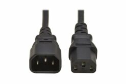 Power cable, C13 to C14, H05VV-F, 10A, 0.5M
