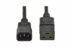 Power cable, C14 to C19, H05VV-F, 10A, 3M