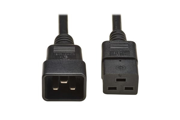 Power cable, C20 to C19, H05VV-F, 16A, 2M