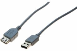 Rallonge USB 2.0 grise - 0.6 m
