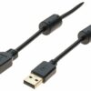 Rallonge USB 2.0 type A / A  avec ferrites noire - 1,5 m