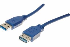 Rallonge USB 3.0 type A / A bleue - 1,0 m