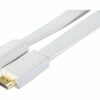 Cordon HDMI haute vitesse plat blanc- 1m