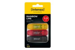 INTENSO Clé USB 2.0 Rainbow Line - Pack de 3 x 8 Go