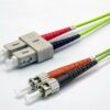 Jarretière zip 2,0mm OM5 50/125 SC-UPC/ST-UPC LSZH lime 10m