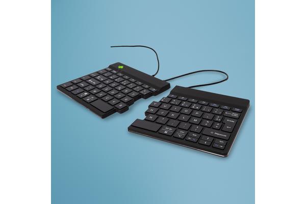 R-GO TOOLS Clavier ergo Split Break v2, divisé, filaire noir
