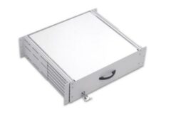 Tiroir 19P 1U prof. 400 mm avec fermeture à clef, noir