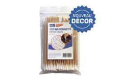 Bâtonnets en bois/coton pour nettoyage informatique - 100 pc