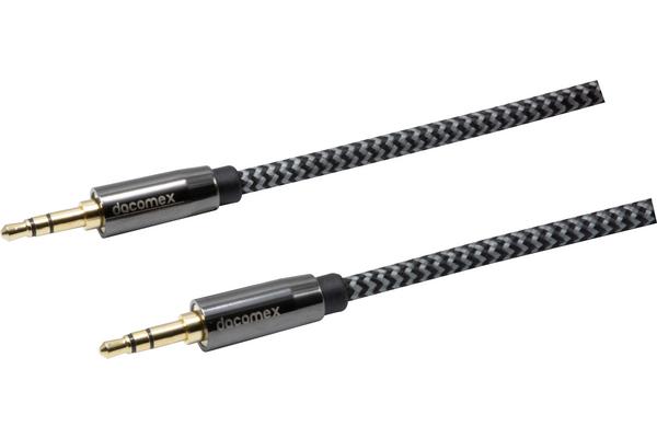 DACOMEX CORDON JACK STEREO 3,5mm METAL+NYLON GRS CERTIFIE-1m