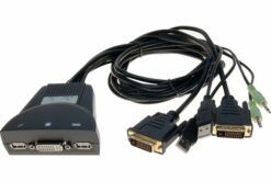 DEXLAN Switch KVM câbles intégrés DVI /USB/Audio 2 ports