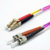 Jarr. zip 2,0mm OM4 50/125 LC-UPC/ST-UPC LSZH magenta 2m