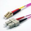 Jarr. zip 2,0mm OM4 50/125 SC-UPC/LC-UPC LSZH magenta 2m