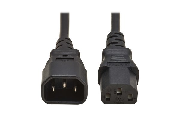 PDU Power Cord, C13 to C14 - 10A, 250V, H05VV-F, 2M, Black