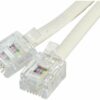 Cordon téléphonique RJ11 / RJ11 ivoire - 15 m