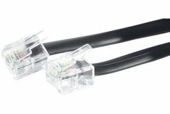 Cordon téléphonique RJ11 / RJ11 noir - 2 m