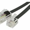 Cordon téléphonique RJ11 / RJ45 noir - 7 m