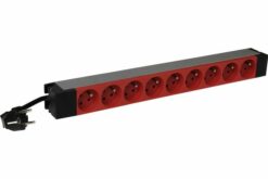 LEGRAND MULTIPRISE 19" 1U 9 PRISES ROUGES DETROMPEES
