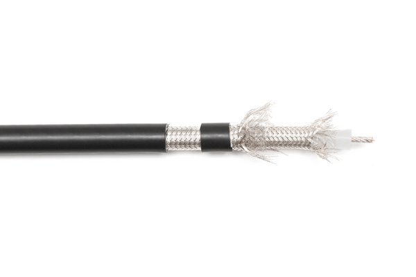 TESCA Cable coaxial 75 Ohm Multibrins 0,8/3,7 double tresse Ø 6mm gaine noire