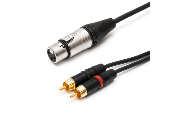 TESCA Cordon AMAZONE en XLR 3 femelle / 2 RCA male NEUTRIK de 30m