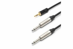 TESCA Cordon AMAZONE en jack 3,5 stereo / 2 jack 6,35 mono de 15m