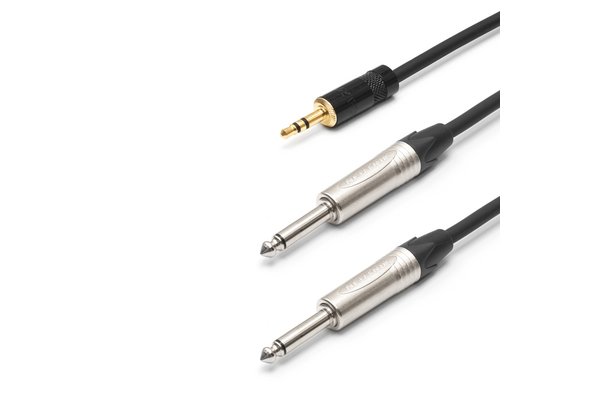 TESCA Cordon AMAZONE en jack 3,5 stereo / 2 jack 6,35 mono de 5m