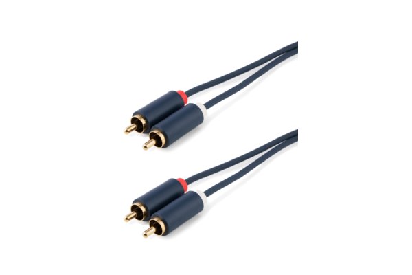 TESCA Cordon moulé HQ awg24 gaine souple 2 RCA males / males de 15m