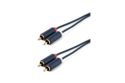 TESCA Cordon moulé HQ awg24 gaine souple 2 RCA males / males de 1m