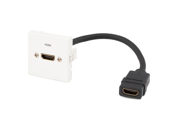 TESCA Plastron LEGRAND HDMI USINAGE VERTICAL 2.0 F vers HDMI 2.0 F de 0,2 m