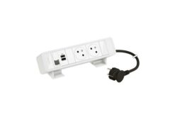 Bloc Bureau 2x2P+T F/B USB A+C 15W 1 RJ45 CAT6 FTP cordon 2m