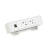 Bloc Bureau 2x2P+T F/B USB A+C 15W à raccorder - Blanc