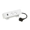 Bloc Bureau 2x2P+T F/B + USB C+C 15W et cordon 2m fiche - Bl