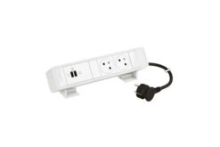 Bloc Bureau 2x2P+T F/B USB C+C 63W Power Delivery et cordon