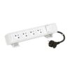 Bloc Bureau 4x2P+T F/B avec inter et cordon 2m fiche - Blanc