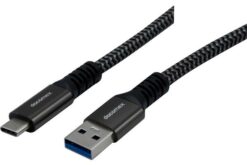 DACOMEX CORDON USB3.2 Gen1 5Gbps A-C 60W (3A) METAL + NYLON  mat. recyclés - 5m