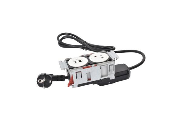 Disq In Incara 2 postes 2P+T + USB A+C - blanc