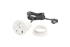 Disq80 Incara blanc prise f/b usb a+c cordon 2m avec fiche