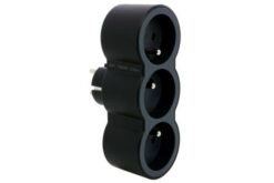 Fiche 3x2P+T frontales 16A 230V 3680W - noir/gris foncé