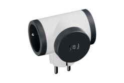 Fiche multiprise 2x 2 P+T latérales rotatives 16A 230V-3680W