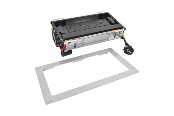 Flip-up Incara 3x2P+T Surface + chargeur USB Type-A+C - 8 mo