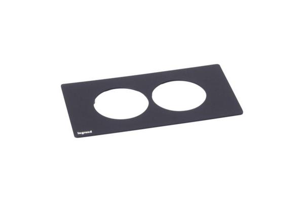 Incara - Plaque Disq In - 2 postes noir - épaisseur 2mm - n