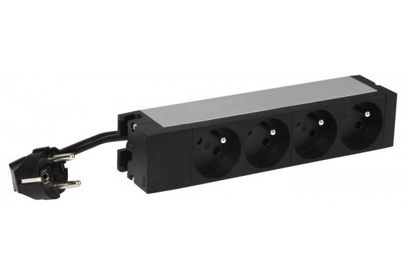 PDU 10pouces 1U LCS³ fixation sans vis équipé : 4x2P+T incli