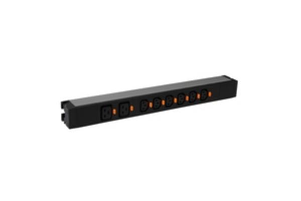 PDU 19pouces 1U LCS² - 6xC13 + 2xC19 - raccordement par born